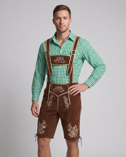 Herren Trachten-Latzhose mit traditioneller Stickerei – Marzano
