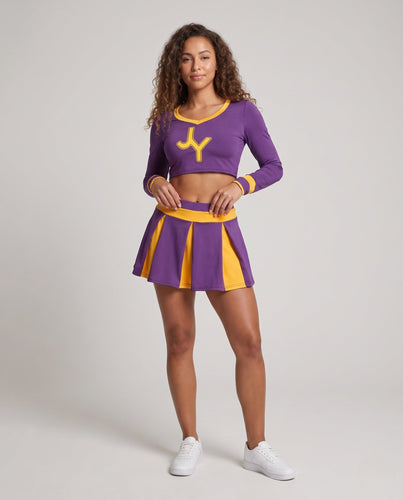 Damen Cheerleader-Kostüm mit Crop-Top und Rock Echo Archiv