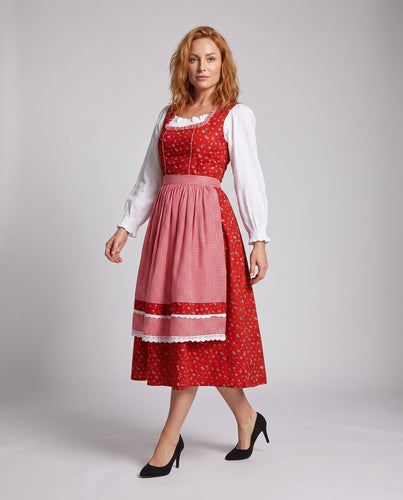 Damen Dirndl mit floralen Motiven und Rüschendetails – Élara