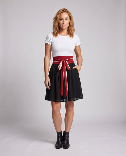 Damen Elegante Midirock mit Schleifenakzenten – Rosévia