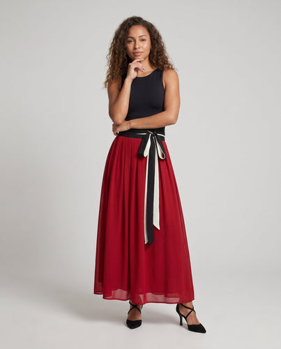 Damen Eleganter Wickelrock mit Schärpe – Rosévia