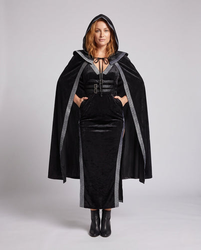 Damen elegantes Kostümkleid mit Kapuze und Schößchen Echo Archiv