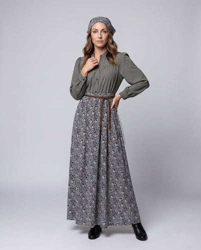 Damen Elegantes Maxikleid mit strukturiertem Oberteil und floralem Rock Echo Archiv