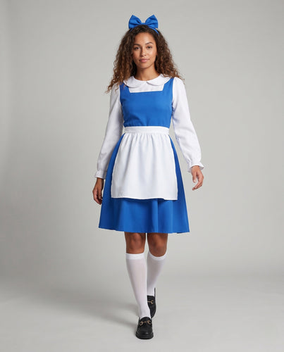 Damen Märchenhaftes Kleid im Alice im Wunderland Stil mit langen Ärmeln und Kragen Echo Archiv