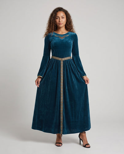 Damen Maxikleid mit langen, weit geschnittenen Ärmeln Echo Archiv