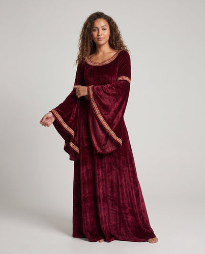 Damen Mystisches Hexen-Kostüm aus Velours mit Blickfang-Detail Echo Archiv