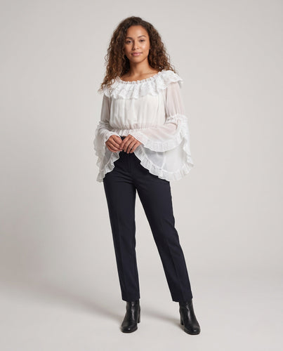 Damen romantische Bluse mit Rüschendetails Echo Archiv