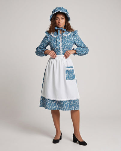 Damen Vintage Landhauskleid mit Schürze und Haube Echo Archiv