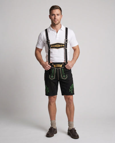Herren Trachtenkurze Hose mit aufwendigen Stickereien – Marzano