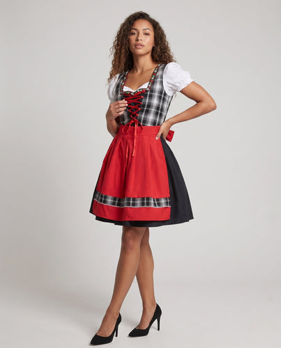 Damen Dirndl-Kleid mit floralen Verzierungen und detailverliebtem Schnitt – Élara