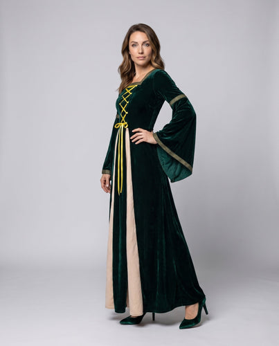 Damen Elegantes historisches Kleid mit weiten Ärmeln und dekorativem Schnürverschluss Echo Archiv