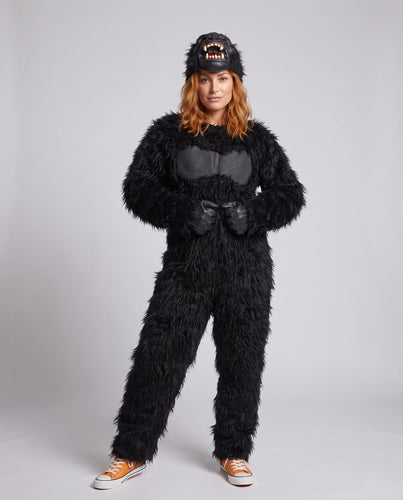 Damen Gorilla Kostüm mit maskierter Kapuze und detailreicher Verarbeitung Echo Archiv