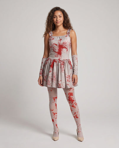 Damen Gruselige Geisterbraut Kleid mit romantischen Akzenten und blutigen Details Echo Archiv