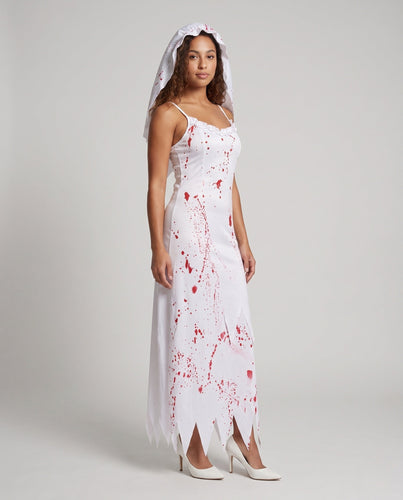 Damen Gruselige Hochzeitskleid mit blutigen Akzenten Echo Archiv
