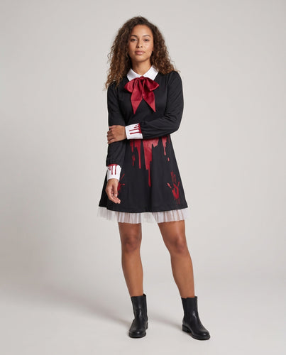 Damen Gruselige Puppe Kleid mit Blutdetails Echo Archiv
