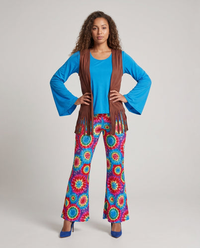 Damen Hippie-Anzug mit weitem Bein und bunten Mustern Echo Archiv