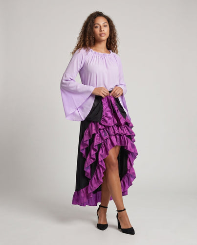 Damen Historisches Rüschenkleid mit eleganter Corsage und weit schwingendem Rock – Élara