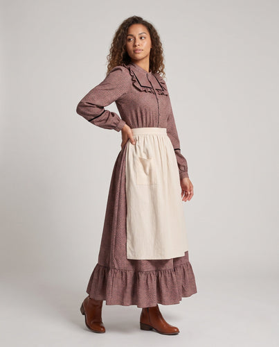 Damen historisches Vintage-Kleid mit Rüschen und Schürze – Élara