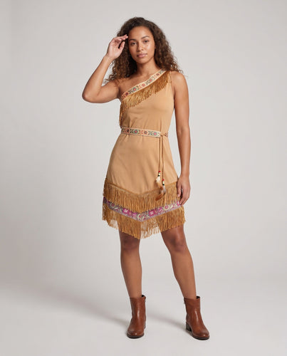 Damen Indianerin Kostüm mit Fransen und verzierten Details Echo Archiv