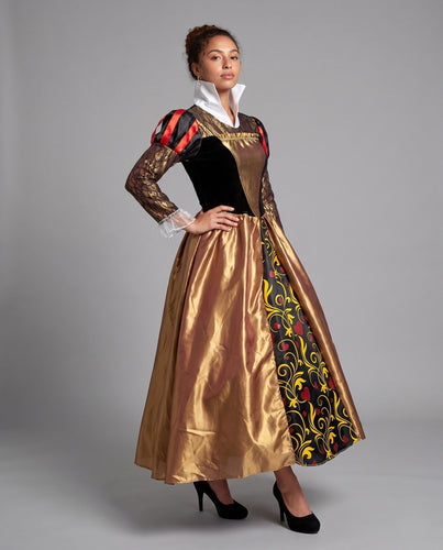 Damen Königinnenkostüm mit elegantem Rock und kunstvollen Verzierungen Echo Archiv