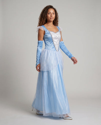 Damen Märchenhaftes Ballkleid mit glitzernden Applikationen und langen Ärmeln Echo Archiv