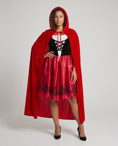Damen märchenhaftes Kostüm als Rotkäppchen mit elegantem Umhang und detailverliebt gestalteter Corsage Echo Archiv