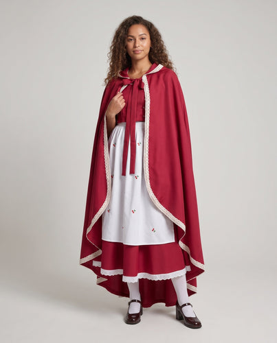 Damen Märchenhaftes Rotkäppchen Kostüm mit Kapuze und elegantem Tüllrock Echo Archiv