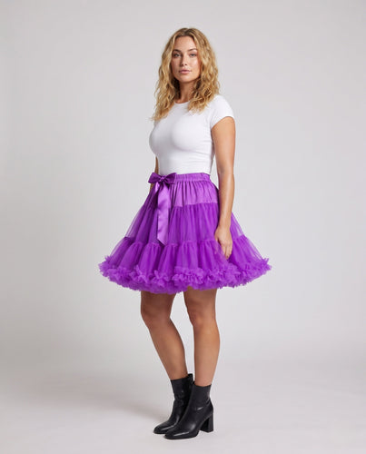 Damen Rock mit mehrlagigem Tüll und dekorativem Satinband – Élara