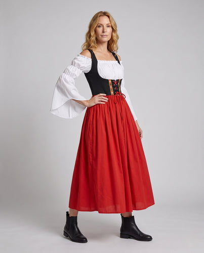 Damen Traditionelles Dirndlkleid mit aufwendiger Schnürung und charmanten Rüschen – Élara