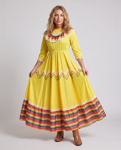 Frauen Traditionelles Mexikanisches Kleid mit Buntakzenten Echo Archiv