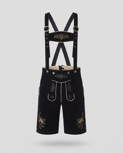 Herren traditionelle Trachtenlederhose mit aufwendigen Stickereien – Marzano