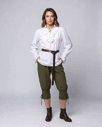 Damen Atemberaubende Leinenhose mit elastischem Bund und Kordelzug – Avélisse
