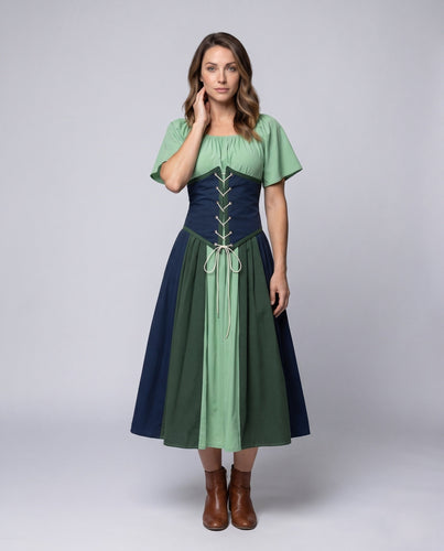 Damen Dirndl mit Rüschendetails und Schnürung – Élara