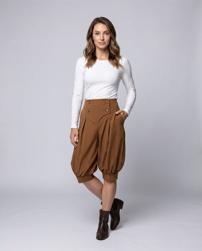 Damen elegante Ballonhosen mit modischen Knopfdetails – Avélisse