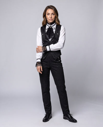 Damen Elegante Bluse mit Rüschen und Krawatte – Élovi