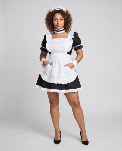 Damen elegante Dienstboten-Kleid mit Rüschendetails – Élara