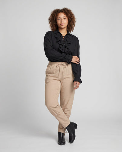 Damen elegante Rüschentop mit Spitzenakzenten Echo Archiv