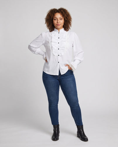 Frauen Elegantes Rüschenshirt mit Spitze Akzenten Echo Archiv