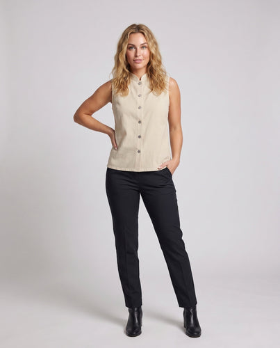 Damen elegantes Vest mit Stehkragen und dekorativen Knöpfen Echo Archiv