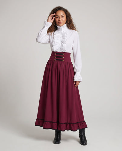 Damen Eleganter Maxirock mit Schnürung und Beinschlitz – Valéora