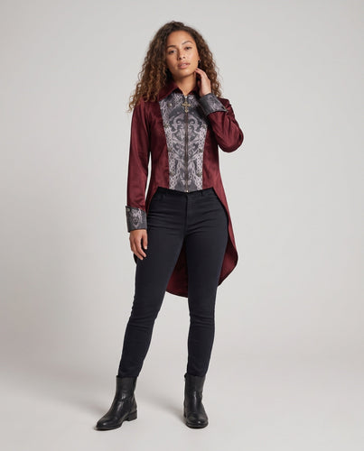 Damen Elegantes historischen Kostümjacke mit kunstvollen Verzierungen Echo Archiv