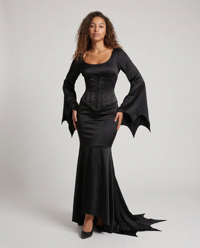 Damen Elegantes Langarm Maxikleid mit schwingendem Saum und weit ausgestellten Ärmeln Echo Archiv