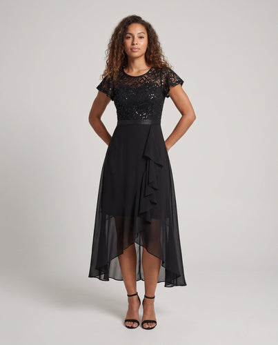 Damen Elegantes Maxikleid mit Spitzenoberteil und Fließendem Saum Echo Archiv