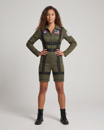 Damen Fliegeroverall mit praktischen Taschen und verstellbaren Trägern Echo Archiv