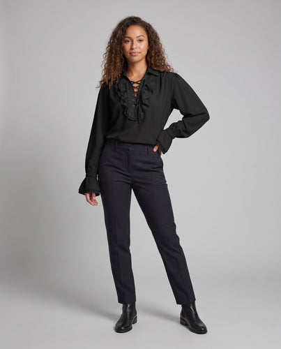 Damen Historisches Rüschenshirt mit eleganter Schnürung – Élovi