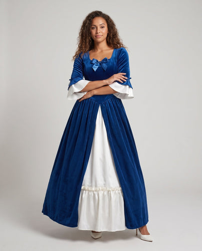 Damen Märchenhafte Ballkleid mit langen Ärmeln und Rüschendetails – Élara