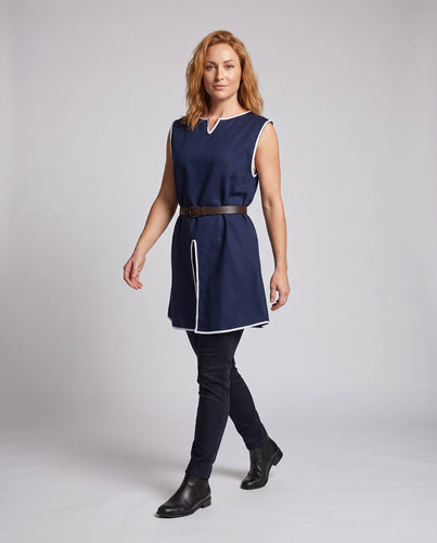 Frauen Mittelalterliche Tunika Kleid mit Gürtel und Schlitz Echo Archiv