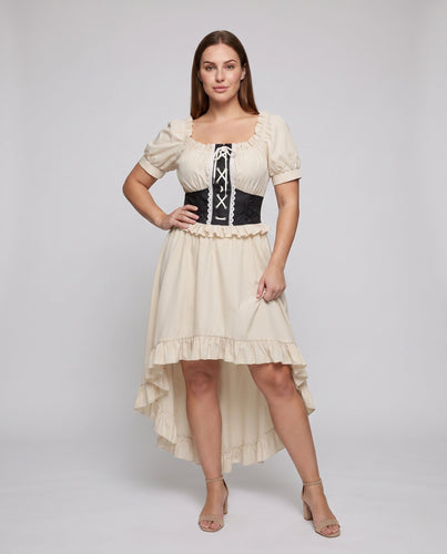 Damen romantisches Kleid mit Rüschen und Korsett von – Élara