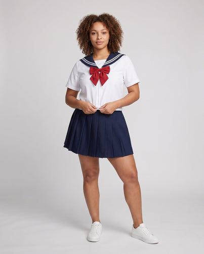 Damen Schuluniformkleid mit maritimem Kragen und Schleife Echo Archiv