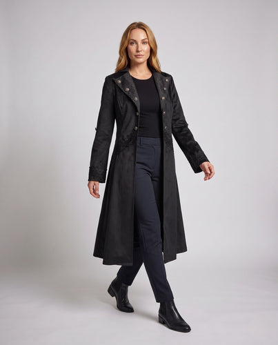 Damen Samtjacke mit asymmetrischem Saum und Spitzenbesatz Echo Archiv